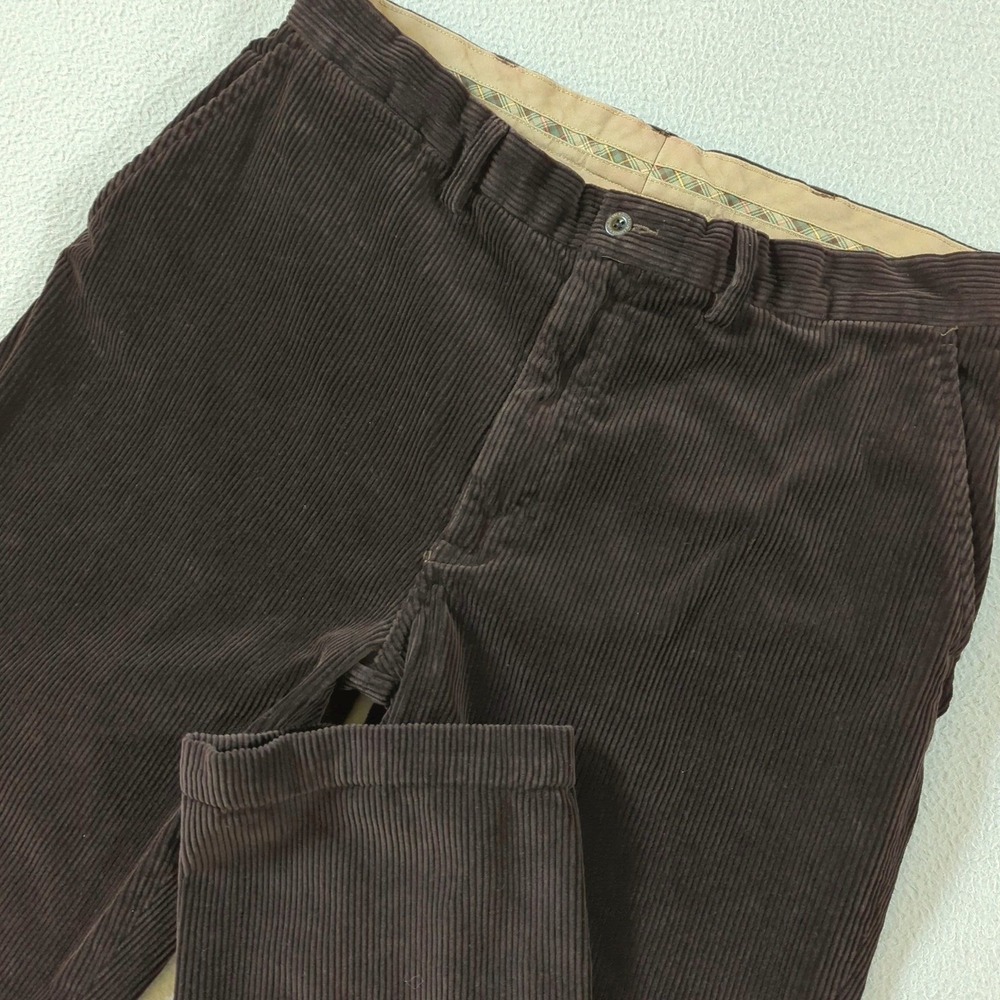 Polo Ralph Lauren Preston Corduroy‎ Pants Mens 36x32 Burgundy Wide Wale Baggy